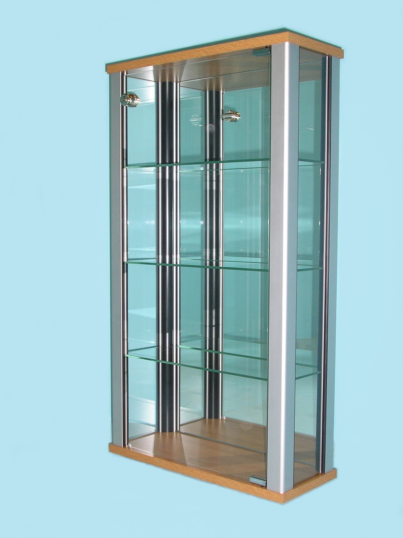 wall display cabinet with glass doors | Wall Display